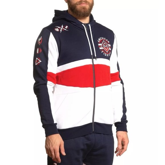 AMERICAN FIGHTER MENS ALCOTT L/S ZIP HOOD - Picture 4 of 12